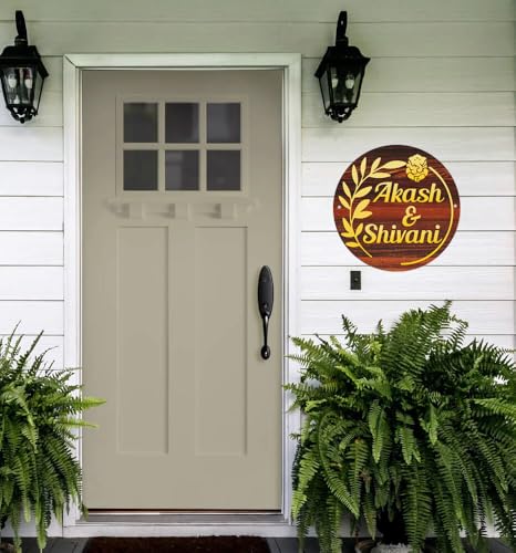 Image of DON'T JUDGE ME Home Entrance Name Plate, Name Plate for Home Entrance | Round Shape | Colour :-Gold And Black | Material:- MDF (Brown, Size-12 x 12 inches)