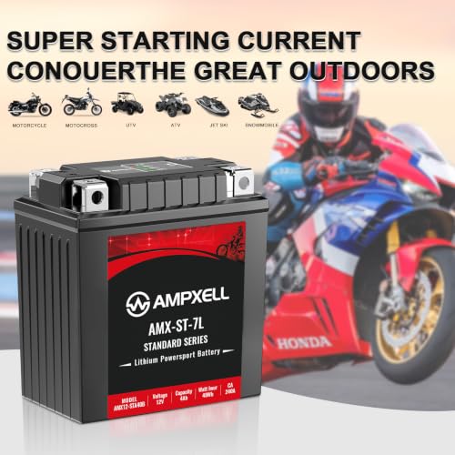 Image of YTX7L-BS Lithium Motorcycle Battery, 12V 4Ah 240 CCA 1.98 lbs Lightweight, Powersports Replacement for ATV UTV Scooter Generator,Compatible with predator 3500 generator battery
