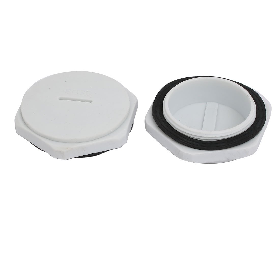 Aexit PG36 Nylon Transmission Male Threaded Cable Gland Screw End Cap Cover Gray 10pcs