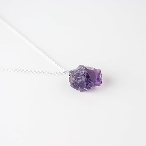 Miniatura 2 de Sunshinegems Natural Raw Amethyst Crystals Pendant Necklace, Raw Gemstone, Energy Healing Crystals, Gift for Her, Birthday, Gemstone Jewelry 18 inch
