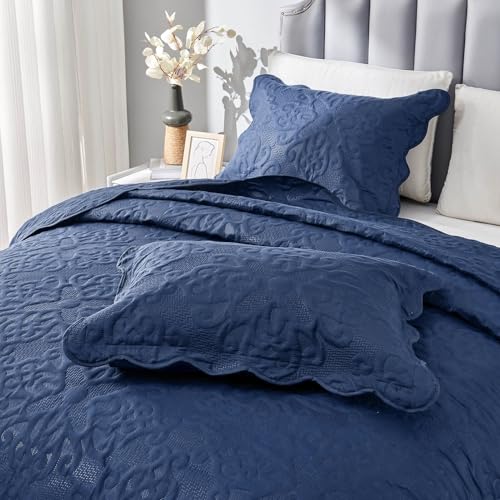 Image of Kingnex Oversized King Bedspreads 128x120 Navy