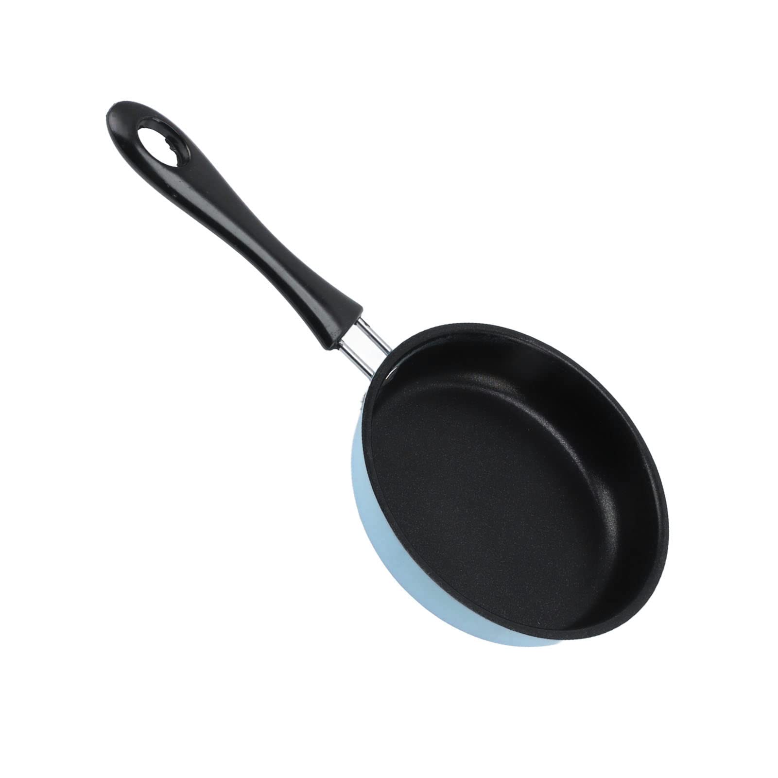 Gsycle 2PCS Mini Egg Frying Pan, 12cm Stainless Steel Nonstick Omelette Pan Single Egg Pancake Maker with Long Handle for Eggs Pancakes(Blue)