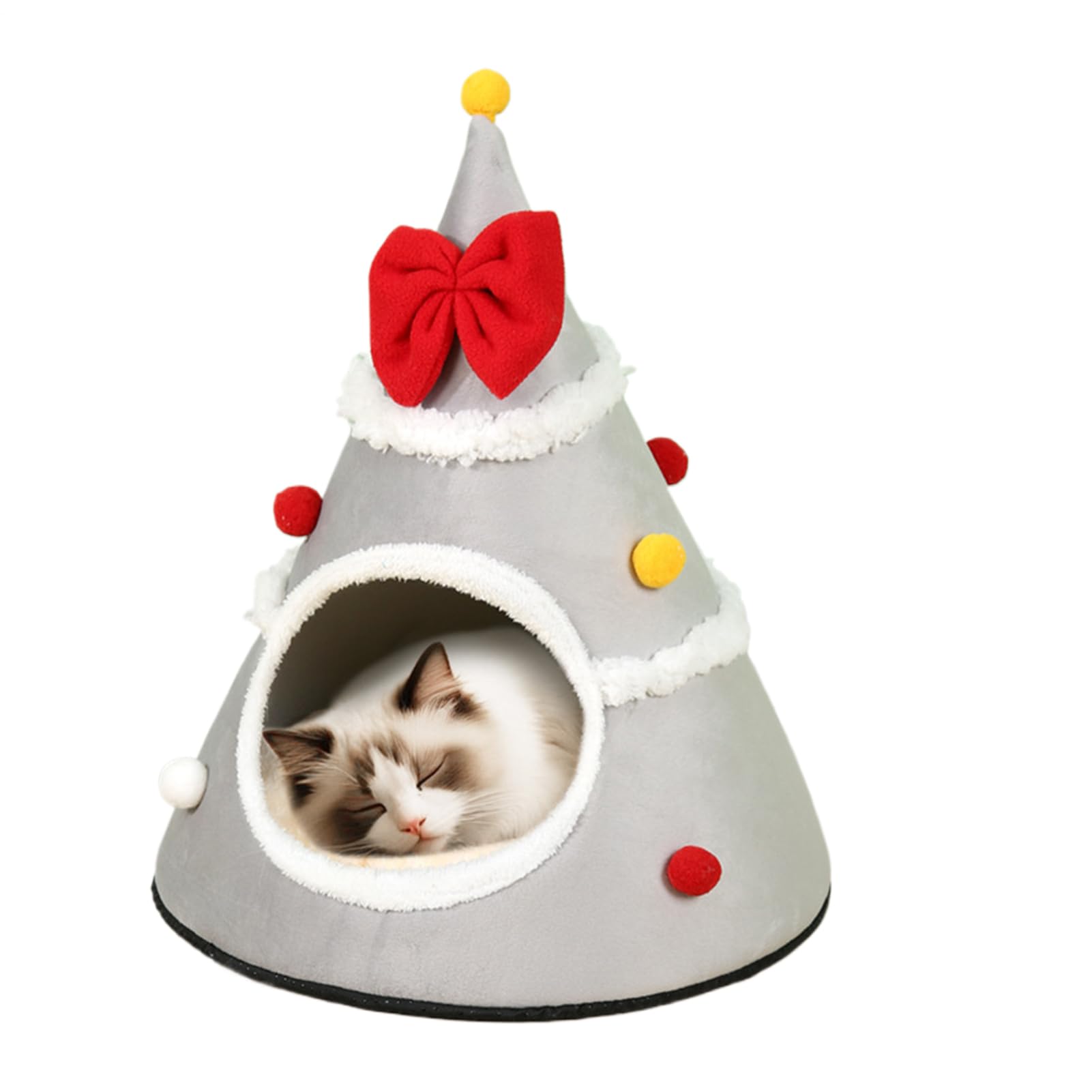 Lit pour chat en forme d'arbre de Noël, le cadeau lavable parfait pour gâter votre animal