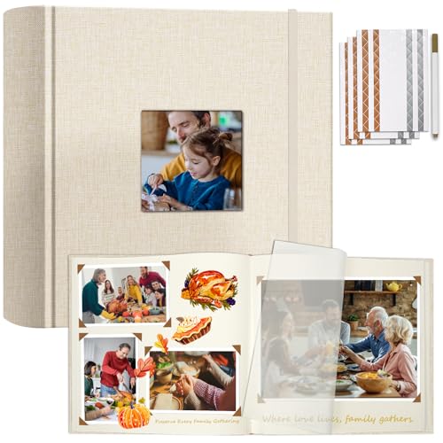 Vienrose Scrapbook Album 12" x 12", Large Linen Photo Album