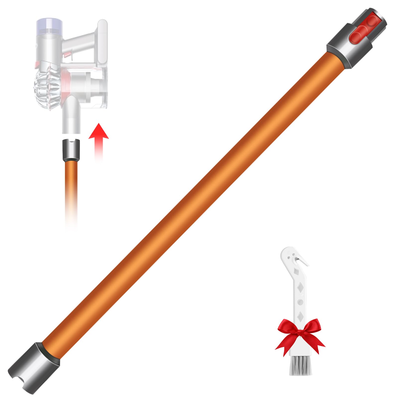 Vacuum Extension Tube Wand for Dyson V7 V8 V10 V11 V15 Stick Vacuum Cleaner, Quick Release Wand Replacement Part 74 cm - Orange