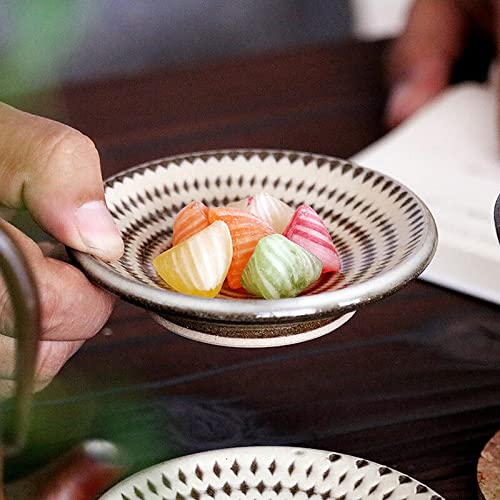 Amazon | 小石原焼 小石原焼き 飛鉋豆皿 豆皿 1個 茶色 ブラウン 10cm