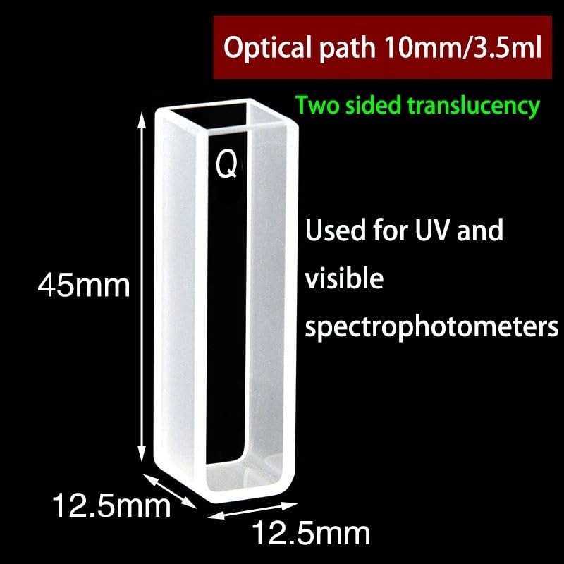 2 cuvette in quarzo con coperchio, percorso ottico 10 mm, JGS1, adatte for laboratorio spettrofotometrico(High precision)