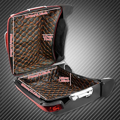 King Tour Pack Liners para Harley Touring 2014-2025 | Hilo Naranja, Interior de Alfombra Suave, compatible con modelos Road King, Road Glide, Street Glide y Electra Glide miniatura 6