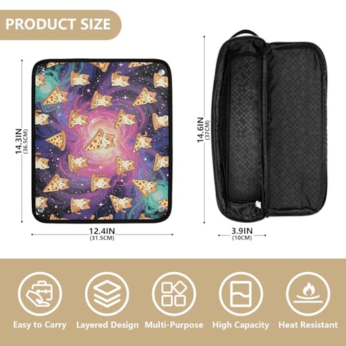 Bolsa de Viaje para Herramientas de Cabello para Mujeres con Tapete Resistente al Calor, Portátil para Planchas, Rizadores, Secadores y Más, Diseño Espacial Divertido miniatura 4