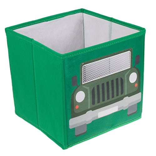 Clever Creations Collapsible Storage Organizer, Perfect Vehicle Themed Toy Chest for Storing Books, Shoes, Games and More, Army Truck