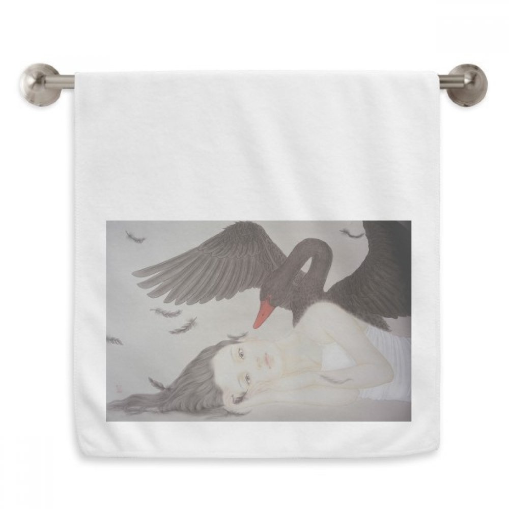 Serviette visage blanche cygne noir douce pour peaux sensibles