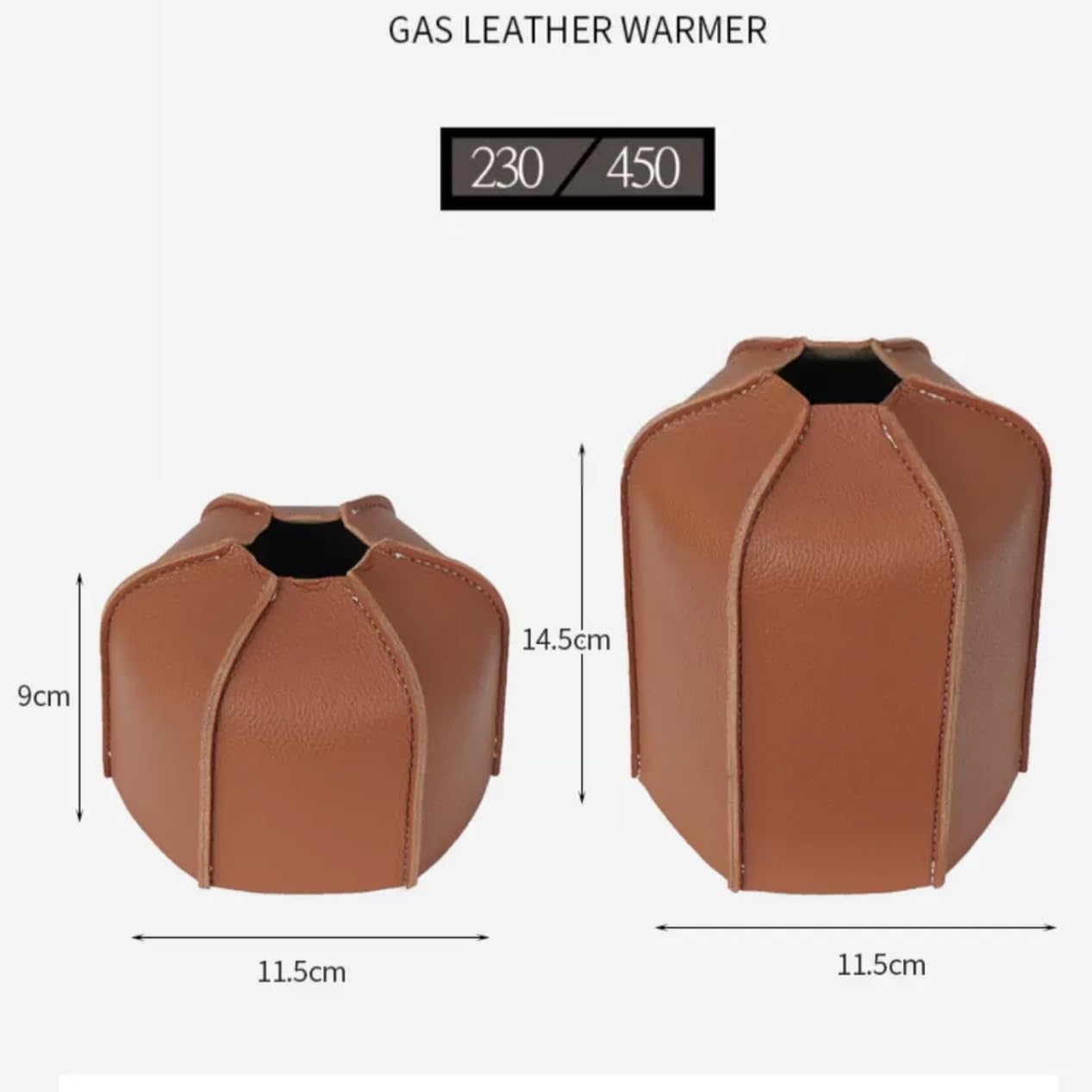 BORDSTRACT PU Leather Camping Fuel Gas Canister Cover Protector Gas Tank Cover Gas Cylinder Storage Protector 230g/450g (450g)