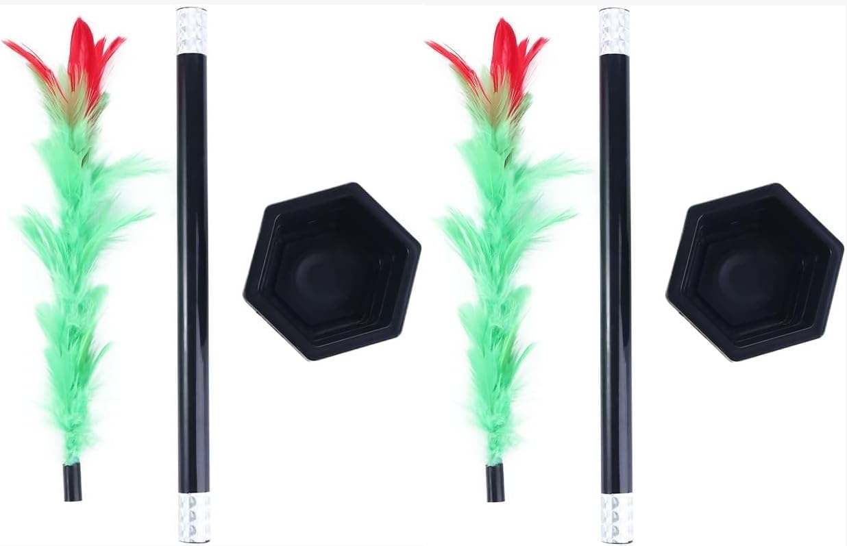 Pchnfei 2Set Stick to Rose Magic Tricks Magic Wand to Flower Easy Magic Tricks Funny Toys Show Performance Prop for Adults Teenagers Magician Accessories Magic Kits and Accessories