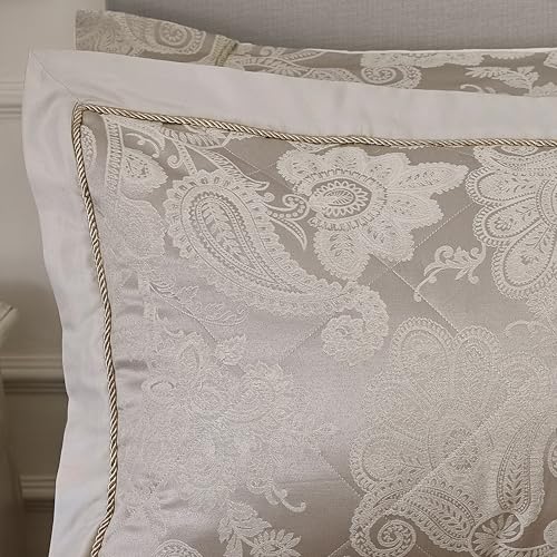 Taies d'oreiller Jacquard Catherine Lansfield Champagne matelassé luxe - 3