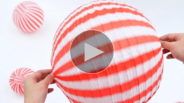 12 Pcs Carnival Circus Decorations Red and White Stripes