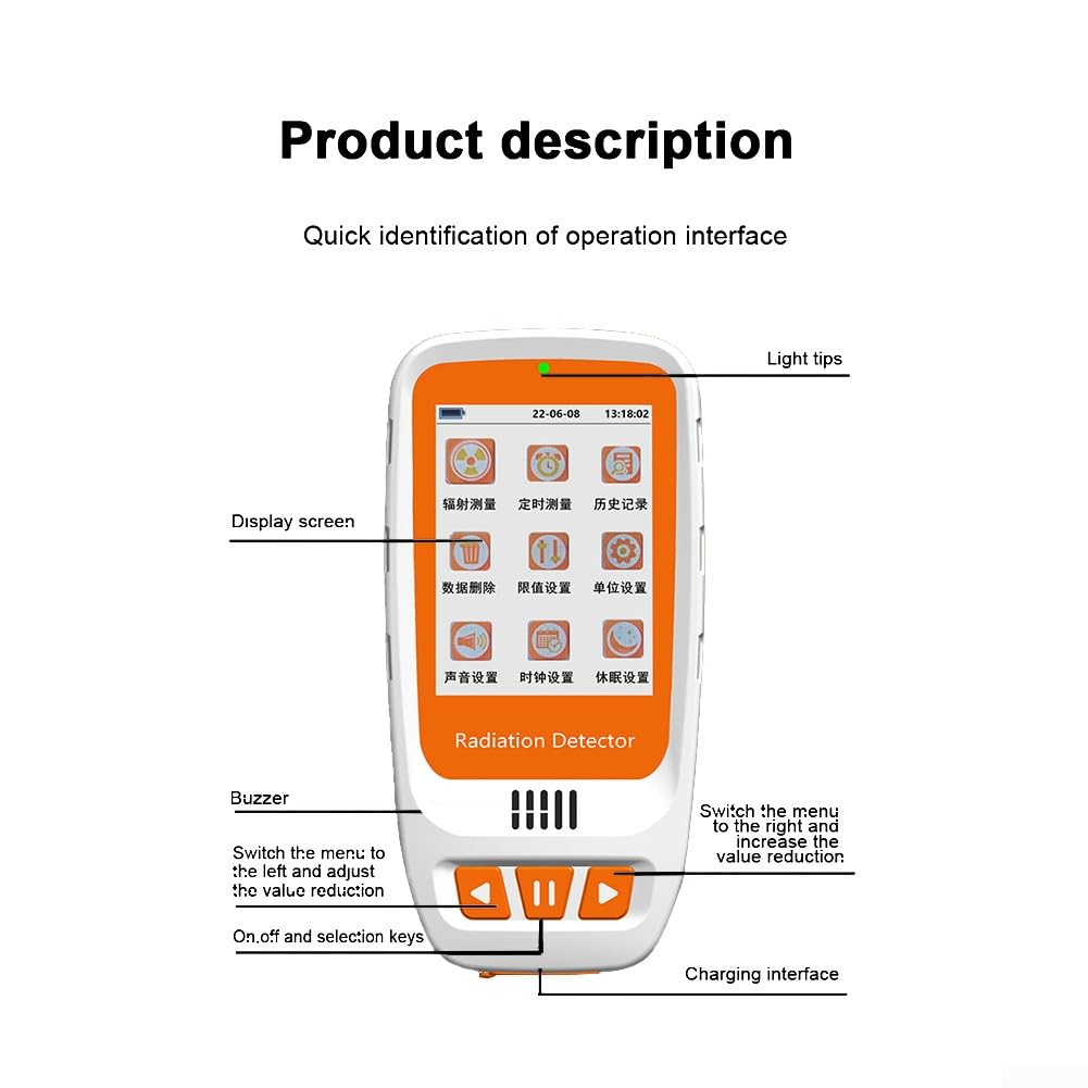 Geiger Counter Nuclear Strahlung Detektor Monitor, Beta Gamma Röntgentester Handheld Strahlungsmonitor mit LCD Display