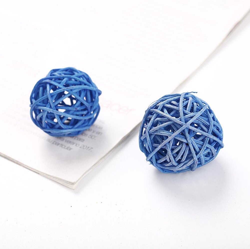 10 Pcs Funny Kitten Cat Playing Candy Color Rattan Ball Pet Supplies - Random Color Cat Balls Cat Tunnels for Indoor Cats, Cat Toys for Indoor Cats 3