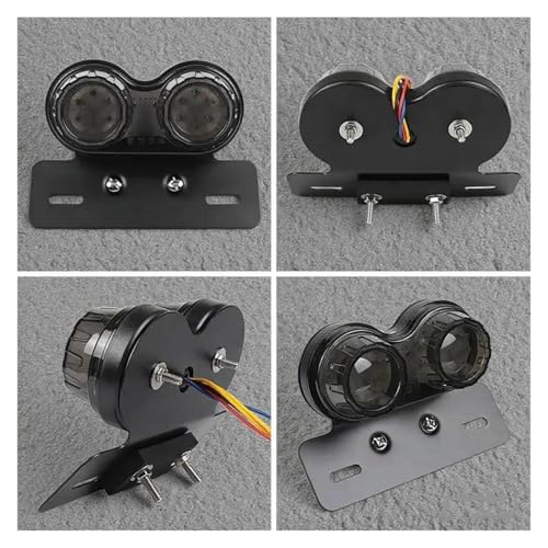 Luz trasera para motocicleta universal de 12v con freno integrado y soporte de matrícula 5