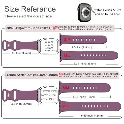 Image of Bands Compatible with Apple Watch 38mm 40mm 41mm 42mm 44mm 45mm 49mm, Soft Silicone Replacement Sport Accessory Strap Wristband for iWatch Series Ultra 9 8 7 6 5 4 3 2 1 SE Women Men Smoke