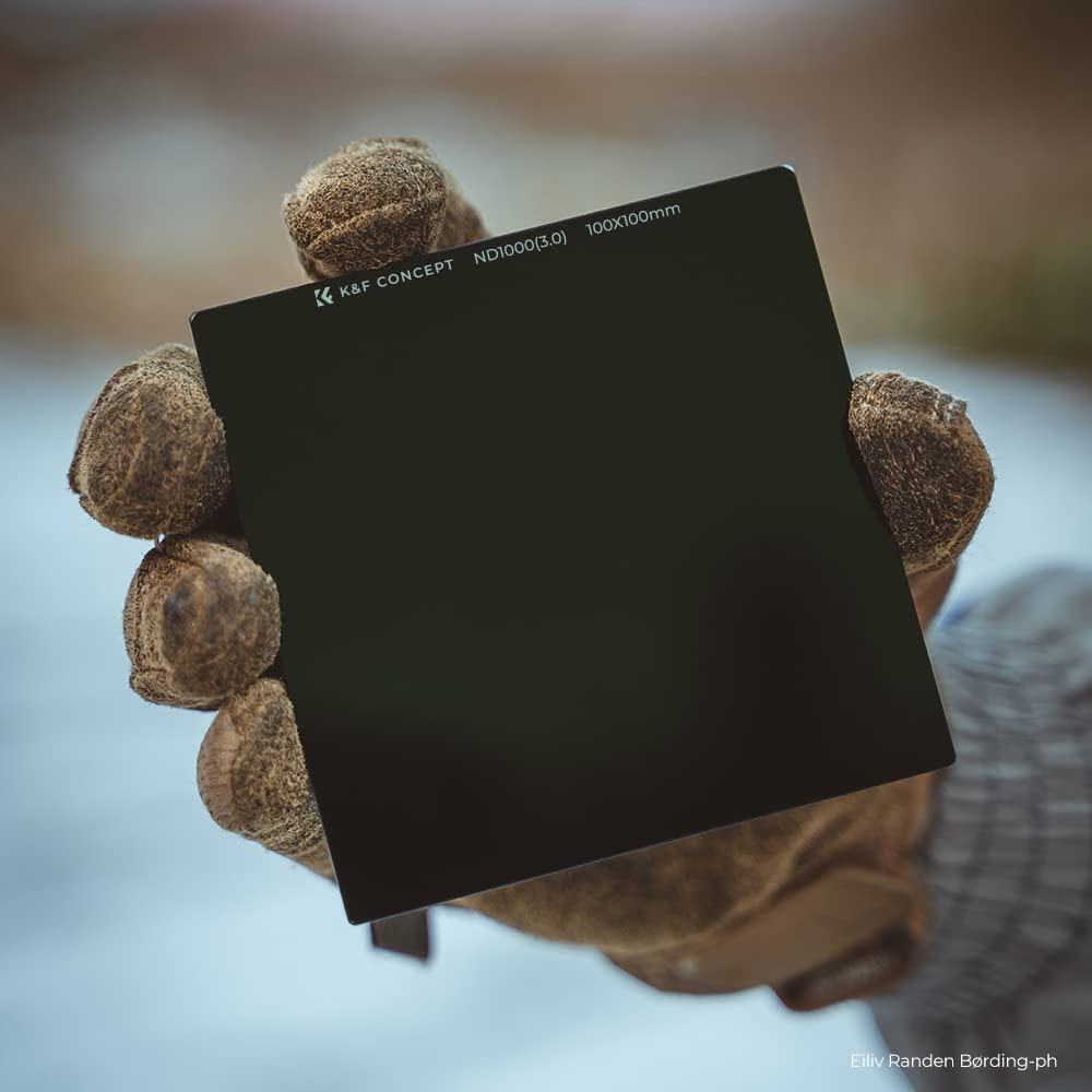 K&F Concept Filtre ND1000 Carré 100 X 100 mm et Porte Filtre avec 8 Bagues Adaptateurs Inclus pour Objectif Appareil Photo