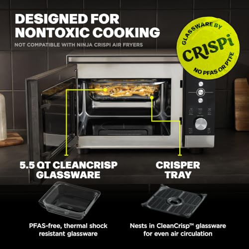 Image of Ninja Crispi Microwave & Air Fryer with FusionCrisp, Silver, MW101