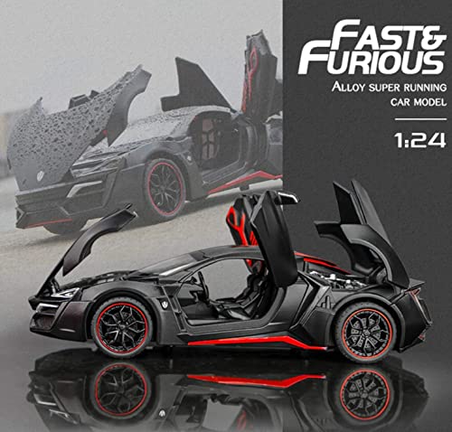 Image of Invite Enterprise 1:24 Scale Wheels Diecast Lykan(Large) Hyper Sport Metal Model Pull Back Alloy Toy Cars with Light and Sound Collection【Colors as Per Stock】