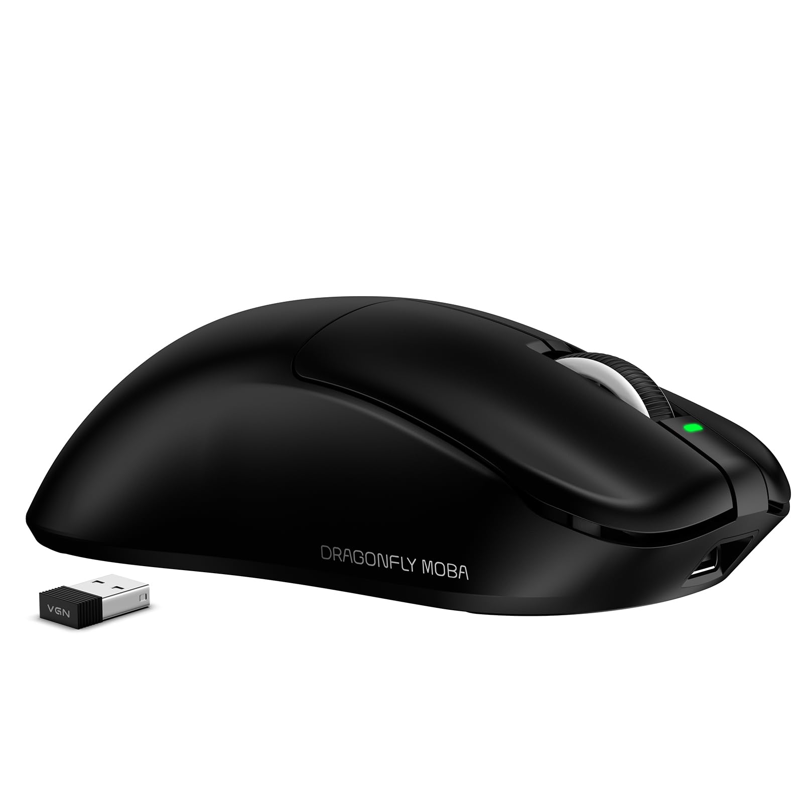 VGN Ratón inalámbrico para juegos F1, 26.000 DPI, alta precisión, 55 g, ligero, tasa de sondeo 4K, duración de la batería de 200 horas, 6 botones programables, carga USB-C, para PC/Mac/portátil, negro