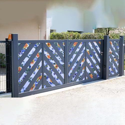 Image of MAHIRA Polypropylene Gate Sheet Car Parking Sheet | Grill Sheet | Gate Covering Sheet | Balcony Safety Sheet | Privacy Sheet, Multicolor Flower Printed Design UV Resistant (3 feet x 20 feet)