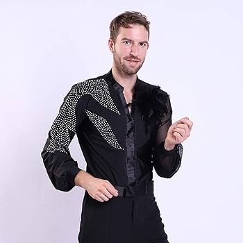 Amazon.co.jp: 社交ダンス トップス メッシュ 男性社交ダンス