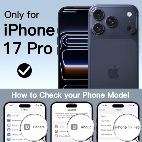 Image of JETech Case for iPhone 17 Pro, 360 Protection, Deep Blue