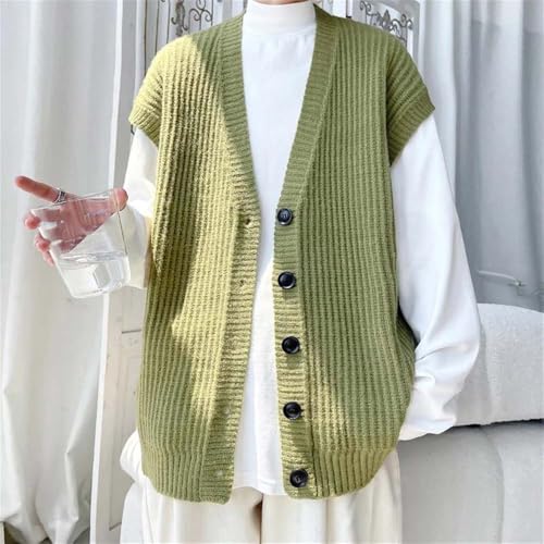 Men's Loose Fit Knit Sweater Vest Casual Solid Soft Layer Sleeveless Button Down Cardigan2