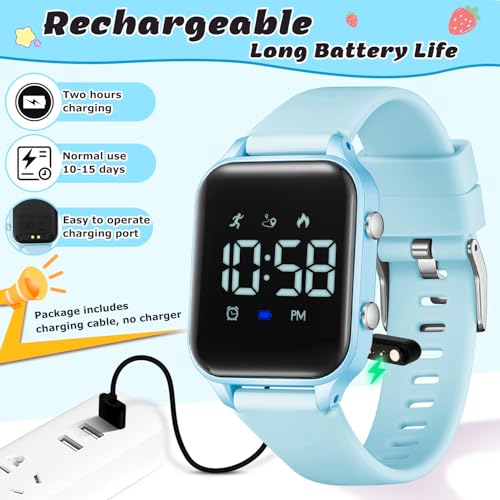 Image of LAVAREDO Kids Digital Watches for Boys Girls,Waterproof Sport Watch with Pedometer Stopwatch Vibration Alarm for Ages 5-13,No App Fitness Tracker Watch for Kids Teens Birthday Gifts