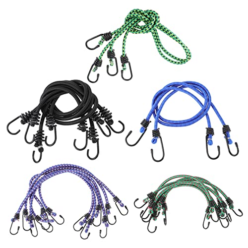 SUPVOX 20Pcs Heavy Duty Bungee Straps Assorted with Hooks Durable Weather Resistant for Outdoor Use Securing Cargo and Luggage