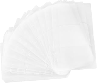 BUTIFULSIC 20 Folhas Pasta Cartão Fichário Saco De Recarga Saco Fichário Fichário Divisores Fichário Sacos De Dinheiro Sacos De Arquivamento De Documentos Bolsa De Cartão De Visita 6 Furos