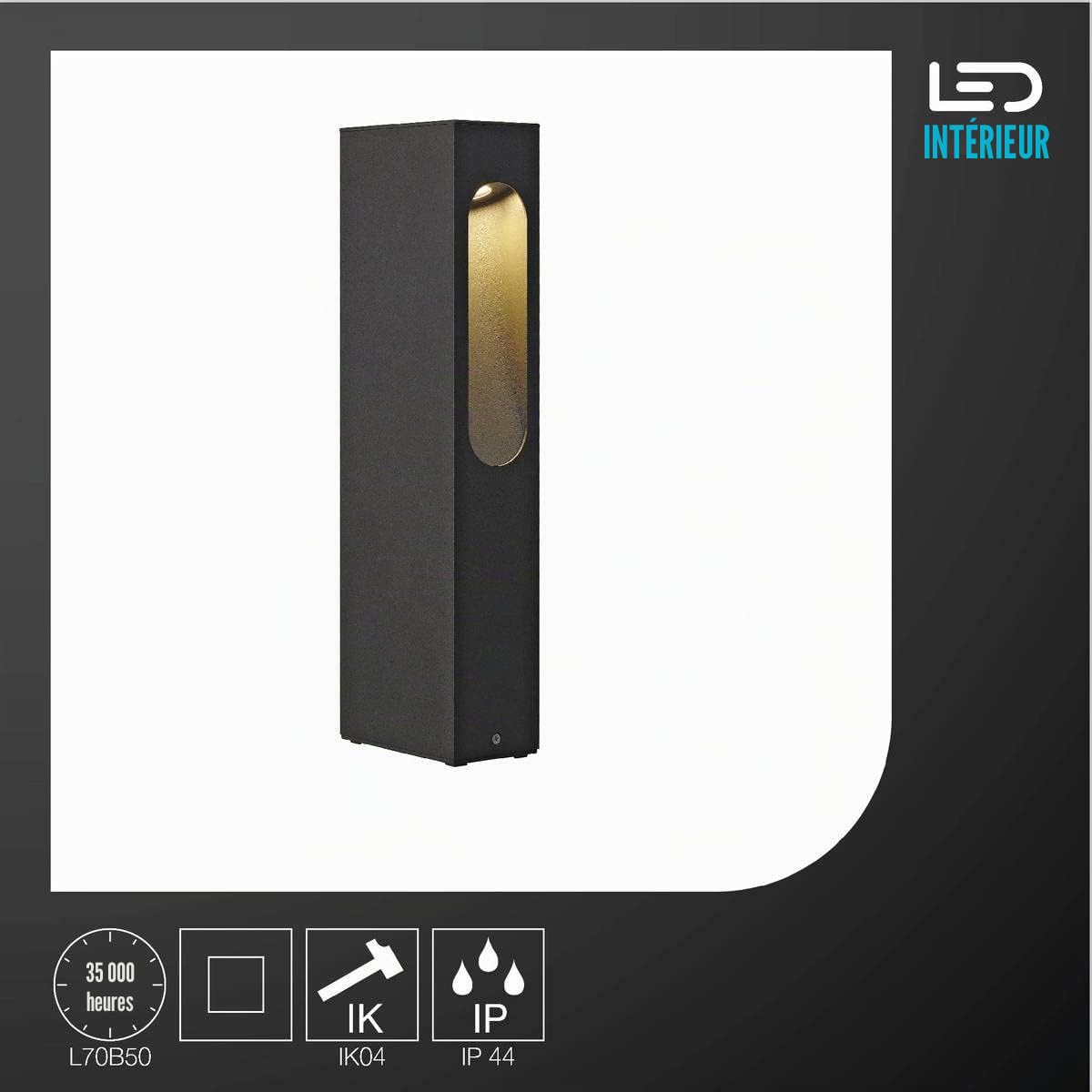 SLV Lampe à poser SLOTBOX 40/Éclairage d'extérieur LED pour les allées; murs; entrées; lampe de jardin extérieur LED/IP44 3000K 8W 160lm anthracite
