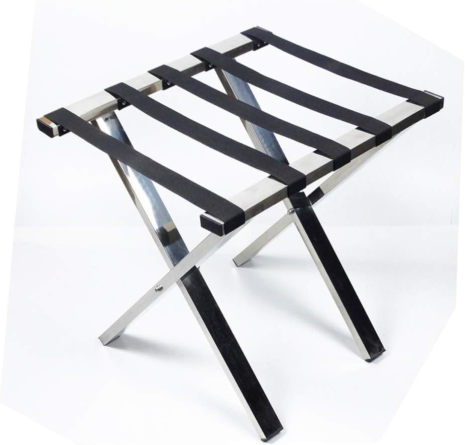 Estante para Equipaje de Acero Inoxidable, Estante Plegable para Equipaje, Soporte Organizador para Maletas,