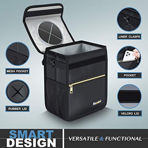 K KNODEL Car Trash Can with Lid, LeakProof Car Garbage Can with