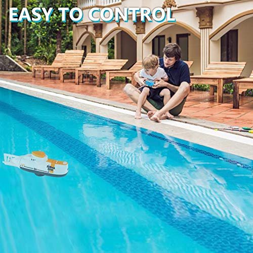 RC Submarine Remote Control Submarine Boat Rechargeable RC Boat Electronic Waterproof Diving Toy for Child Gift Swimming Pool Fish Tank