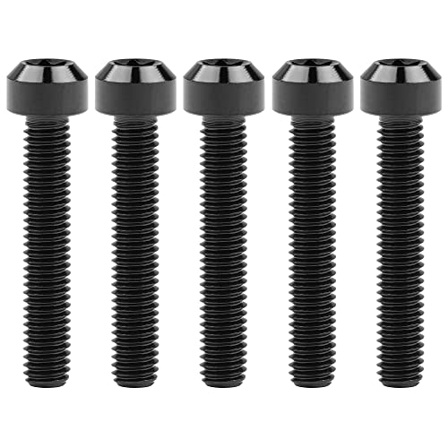 Image of Titanium Torx Square Head M6 x 10 15 20 25 30 35 40 45 50 60 65 70 80mm Screw Pack of 5 (Black, M6x35mm)
