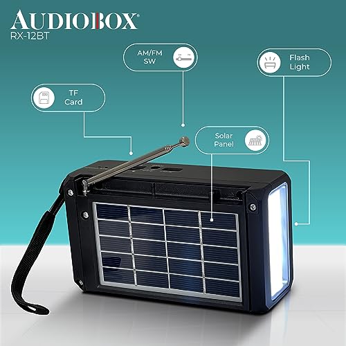 Audiobox RX-12BT RX-12BT Rádio de emergência solar multibandas