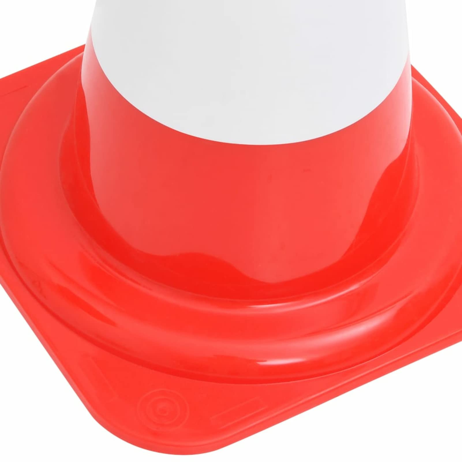 Homgoday Conos de señalización de tráfico reflectantes, 20 unidades, rojo y blanco, 50 cm, decoración de muebles de interior para salón, oficina, dormitorio