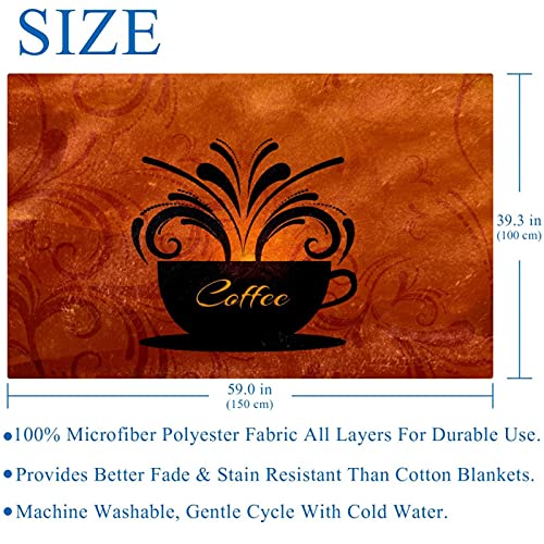 Couverture vintage imprimée de tasses à café douce aux finitions soignées pour lit et canapé - 6