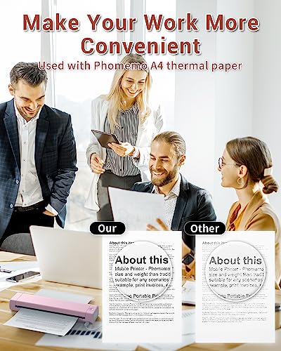 Image of Phomemo Portable Printers Wireless for Travel, M08F Thermal Bluetooth Printer Support for 8.5 inchx11 inch US Letter, Small Inkless Printer Compatible with iOS, Android, Laptop for Car, Office, Home