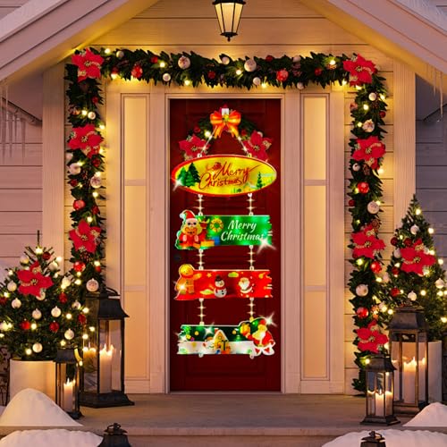 Weihnachtsbeleuchtung Außen Batterie, LED Weihnachtsmann Leiterlicht,...