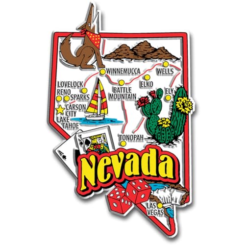 Imán de goma estilo vintage Jumbo Nevada 2.7" x 4.3"