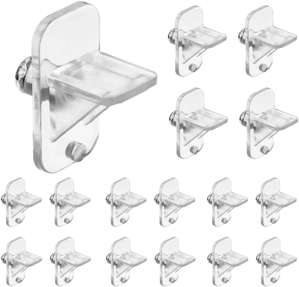 1/4 Inch Plastic Shelf Pegs, 20PCS Cabinet Shelf Supports & Clips, Furniture Pins for Wood Bookcase, Kitchen Cabinet, Shelving Replacement