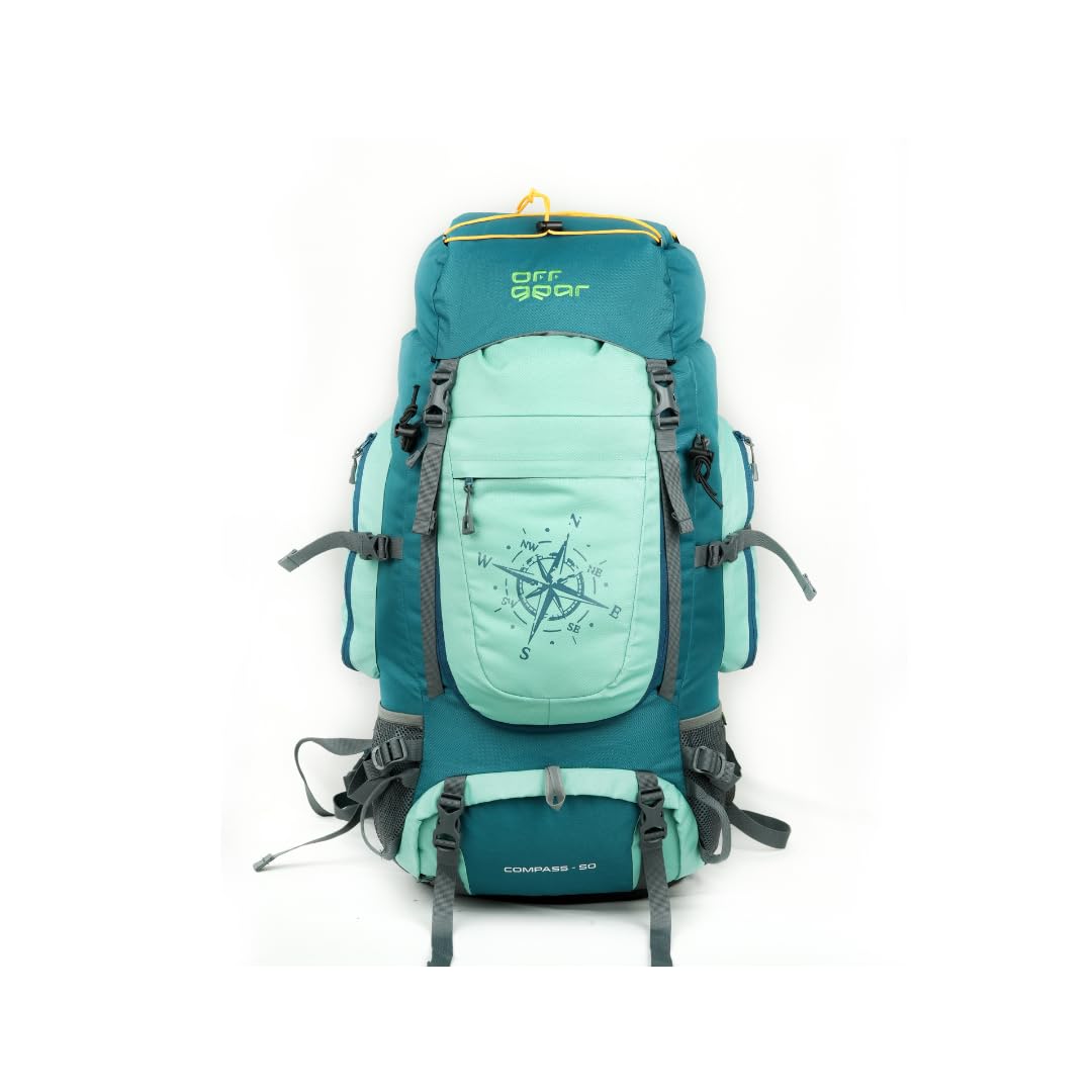 OFF GEAR COMPASS 50 Ltr Travel Backpack Trekking Rucksack bag for Men & Women Travel Bag Hiking Backback with Raincover and 1 year Warranty.