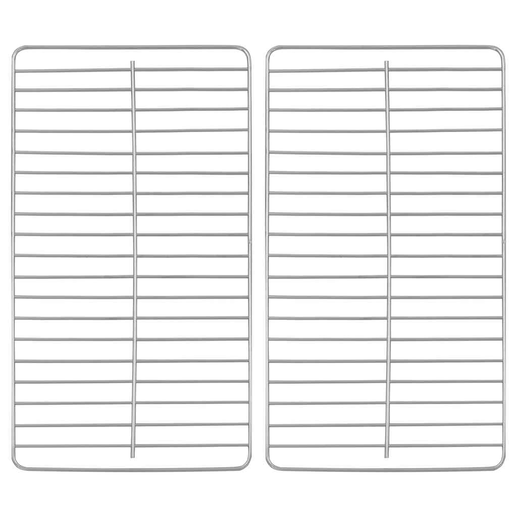 vidaXL - Grills - Tragbarer Tisch-Holzkohlegrill Edelstahl Doppelrost