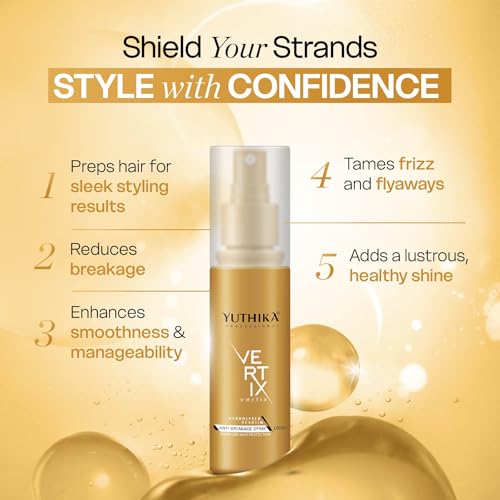 Image of Yuthika Professional Vertix Hydrolyzed Keratin Anti Breakage Hair Spray (100ml), | Heat Protection Spray | Extra Shine Hair Spray Mist For Women & Men | Ideal For Styling, Curling & Straightening