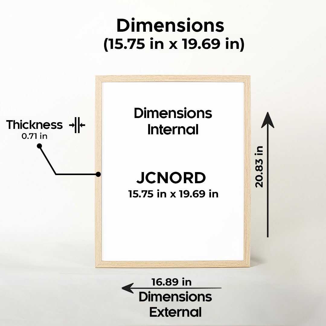 JCNORD MDF Oak Colored Wooden Picture Frame 16x20 inches (40x50 cm) with Shatterproof Acrylic Glass, 40 x 50 cm - Image 2
